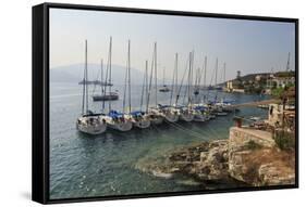 Yachts and Ships at Anchor, Fiskardo, Kefalonia (Cephalonia)-Eleanor Scriven-Framed Stretched Canvas