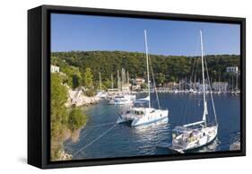 Yachts at Anchor in the Pretty Harbour, Kioni, Ithaca (Ithaki)-Ruth Tomlinson-Framed Stretched Canvas