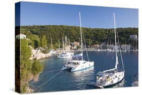 Yachts at Anchor in the Pretty Harbour, Kioni, Ithaca (Ithaki)-Ruth Tomlinson-Stretched Canvas