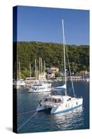 Yachts at Anchor in the Pretty Harbour, Kioni, Ithaca (Ithaki)-Ruth Tomlinson-Stretched Canvas