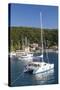 Yachts at Anchor in the Pretty Harbour, Kioni, Ithaca (Ithaki)-Ruth Tomlinson-Stretched Canvas