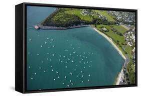 Yachts at Okahu Bay, and Bastion Point, Auckland, North Island, New Zealand-David Wall-Framed Stretched Canvas