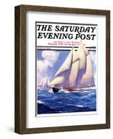 "Yachts at Sea," Saturday Evening Post Cover, May 20, 1933-Anton Otto Fischer-Framed Giclee Print