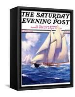 "Yachts at Sea," Saturday Evening Post Cover, May 20, 1933-Anton Otto Fischer-Framed Stretched Canvas