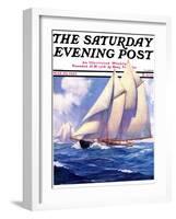 "Yachts at Sea," Saturday Evening Post Cover, May 20, 1933-Anton Otto Fischer-Framed Giclee Print