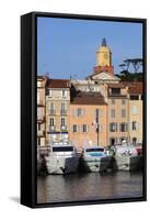 Yachts in Harbour of Old Town-Stuart Black-Framed Stretched Canvas