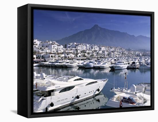 Yachts in Harbour, Puerto Banus, Marbella, Andalucia, Spain-Gavin Hellier-Framed Stretched Canvas