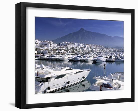 Yachts in Harbour, Puerto Banus, Marbella, Andalucia, Spain-Gavin Hellier-Framed Premium Photographic Print