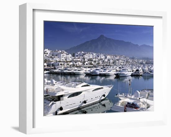 Yachts in Harbour, Puerto Banus, Marbella, Andalucia, Spain-Gavin Hellier-Framed Photographic Print