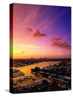 Yachts in Marina at Sunset, Ft. Lauderdale, FL-Walter Bibikow-Stretched Canvas