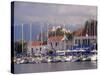 Yachts in the Harbour, Fiscardo, Cephalonia, Ionian Islands, Greece-Jonathan Hodson-Stretched Canvas