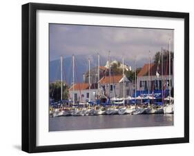 Yachts in the Harbour, Fiscardo, Cephalonia, Ionian Islands, Greece-Jonathan Hodson-Framed Photographic Print