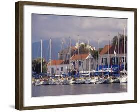 Yachts in the Harbour, Fiscardo, Cephalonia, Ionian Islands, Greece-Jonathan Hodson-Framed Photographic Print