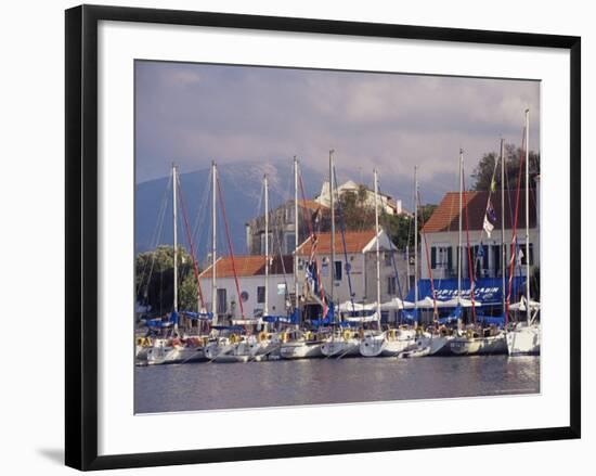 Yachts in the Harbour, Fiscardo, Cephalonia, Ionian Islands, Greece-Jonathan Hodson-Framed Photographic Print