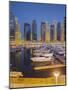 Yachts in the Harbour of Dubai Marina, High Rises, Dubai, United Arab Emirates-Rainer Mirau-Mounted Photographic Print