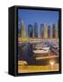 Yachts in the Harbour of Dubai Marina, High Rises, Dubai, United Arab Emirates-Rainer Mirau-Framed Stretched Canvas