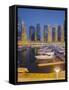 Yachts in the Harbour of Dubai Marina, High Rises, Dubai, United Arab Emirates-Rainer Mirau-Framed Stretched Canvas