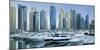 Yachts in the Harbour of Dubai Marina, High Rises, Dubai, United Arab Emirates-Rainer Mirau-Mounted Photographic Print