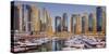 Yachts in the Harbour of Dubai Marina, High Rises, Dubai, United Arab Emirates-Rainer Mirau-Stretched Canvas