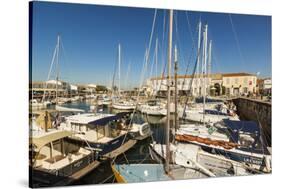 Yachts moored at the Quai de Bernonville in this north coast town, Saint Martin de Re, Ile de Re, C-Robert Francis-Stretched Canvas