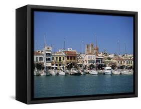 Yachts Moored in Harbour, Aegina Town, Aegina, Saronic Islands, Greek Islands, Greece, Europe-Lightfoot Jeremy-Framed Stretched Canvas