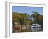 Yachts Moored in Rockport Harbour, Maine, United States of America, North America-Neale Clarke-Framed Photographic Print