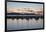 Yachts moored in The Cobb with Jurassic Coast and Golden Cap at sunrise, Lyme Regis, Dorset, Englan-Stuart Black-Framed Photographic Print