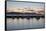 Yachts moored in The Cobb with Jurassic Coast and Golden Cap at sunrise, Lyme Regis, Dorset, Englan-Stuart Black-Framed Stretched Canvas