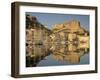 Yachts Moored in the Harbour, with the Citadel Behind, Bonifacio, Corsica, (France)-Michael Busselle-Framed Photographic Print