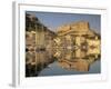 Yachts Moored in the Harbour, with the Citadel Behind, Bonifacio, Corsica, (France)-Michael Busselle-Framed Photographic Print