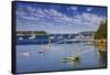 Yachts Moored near Southwest Harbor-Jon Hicks-Framed Stretched Canvas