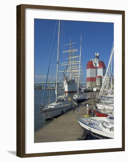 Yachts Moored Near the Uitken Lookout in Gothenburg, Goteborg Harbour, Sweden, Scandinavia-Neale Clarke-Framed Photographic Print