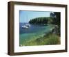 Yachts Moored Offshore in Kalami Bay on the Coast, Corfu, Ionian Islands, Greek Islands, Greece-Kathy Collins-Framed Photographic Print