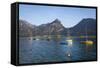 Yachts on Wolfgangsee Lake, Flachgau, Salzburg, Upper Austria, Austria, Europe-Doug Pearson-Framed Stretched Canvas