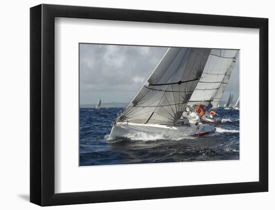 Yachts Sailing in a Race-null-Framed Art Print