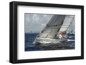 Yachts Sailing in a Race-null-Framed Art Print