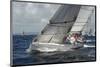 Yachts Sailing in a Race-null-Mounted Art Print