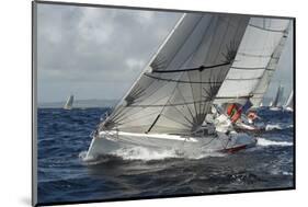 Yachts Sailing in a Race-null-Mounted Art Print