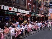 People Sitting at an Outdoor Restaurant, Little Italy, Manhattan, New York State-Yadid Levy-Photographic Print