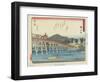 Yahagi Bridge in Okazaki, 1837-1844-Utagawa Hiroshige-Framed Giclee Print