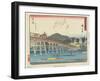 Yahagi Bridge in Okazaki, 1837-1844-Utagawa Hiroshige-Framed Giclee Print