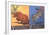 Yak and Zebra-null-Framed Art Print