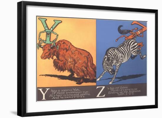 Yak and Zebra-null-Framed Art Print