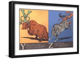 Yak and Zebra-null-Framed Art Print