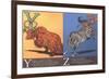 Yak and Zebra-null-Framed Premium Giclee Print