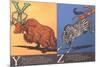 Yak and Zebra-null-Mounted Premium Giclee Print