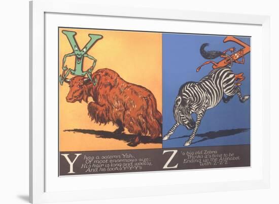 Yak and Zebra-null-Framed Art Print