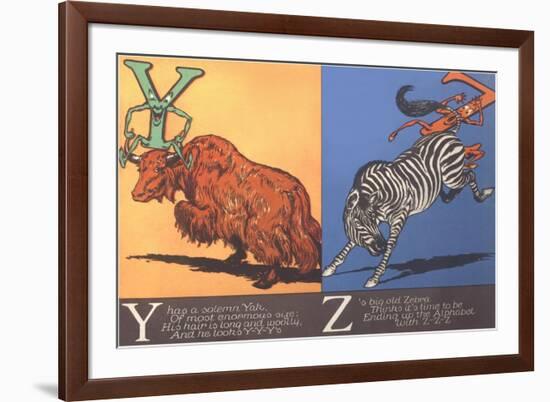 Yak and Zebra-null-Framed Art Print