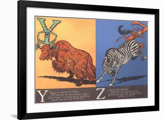 Yak and Zebra-null-Framed Art Print