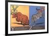 Yak and Zebra-null-Framed Art Print